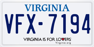 VA license plate VFX7194