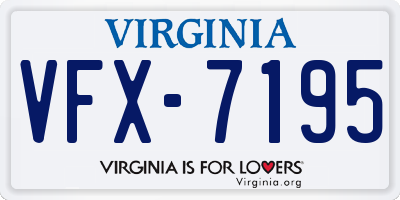 VA license plate VFX7195