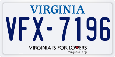VA license plate VFX7196