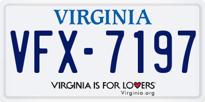 VA license plate VFX7197