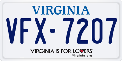 VA license plate VFX7207