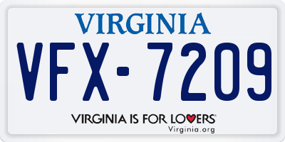 VA license plate VFX7209