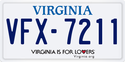 VA license plate VFX7211