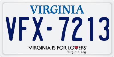 VA license plate VFX7213