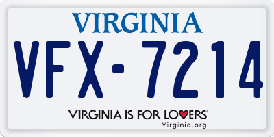 VA license plate VFX7214