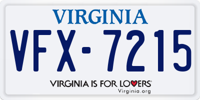 VA license plate VFX7215