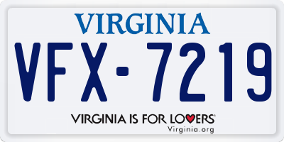 VA license plate VFX7219