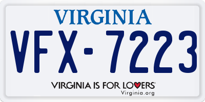 VA license plate VFX7223