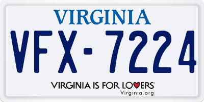 VA license plate VFX7224