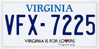 VA license plate VFX7225