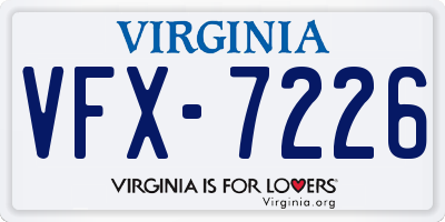 VA license plate VFX7226