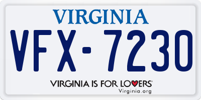 VA license plate VFX7230