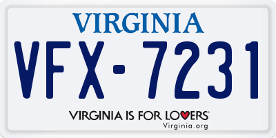 VA license plate VFX7231