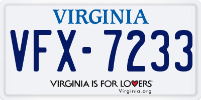 VA license plate VFX7233