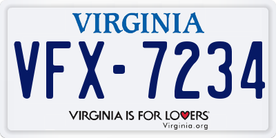 VA license plate VFX7234