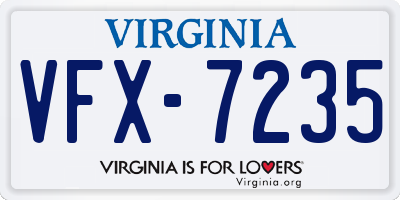 VA license plate VFX7235