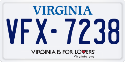 VA license plate VFX7238