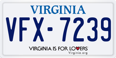VA license plate VFX7239