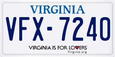 VA license plate VFX7240