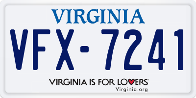 VA license plate VFX7241
