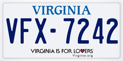 VA license plate VFX7242