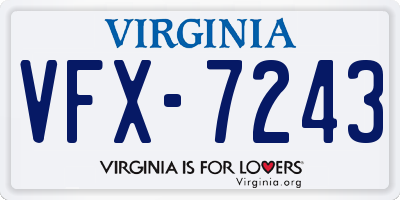 VA license plate VFX7243