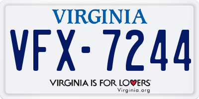 VA license plate VFX7244