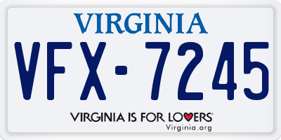VA license plate VFX7245