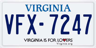 VA license plate VFX7247