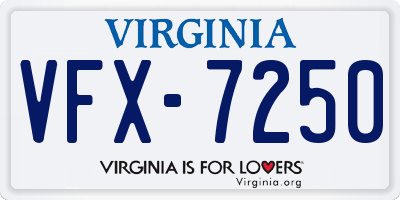 VA license plate VFX7250