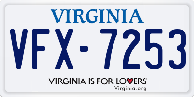 VA license plate VFX7253