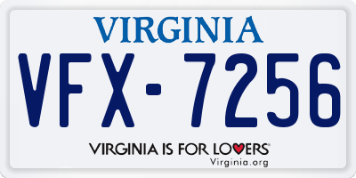 VA license plate VFX7256