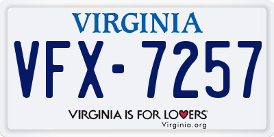 VA license plate VFX7257