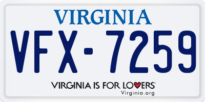 VA license plate VFX7259
