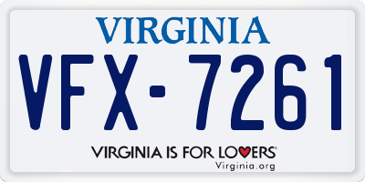 VA license plate VFX7261