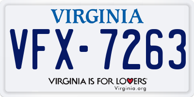 VA license plate VFX7263