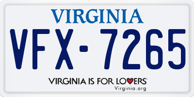 VA license plate VFX7265