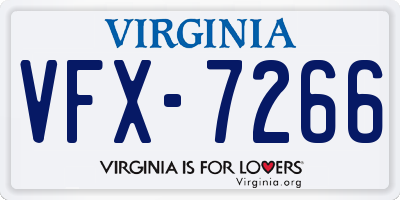 VA license plate VFX7266