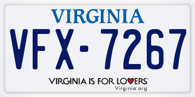 VA license plate VFX7267