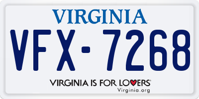 VA license plate VFX7268