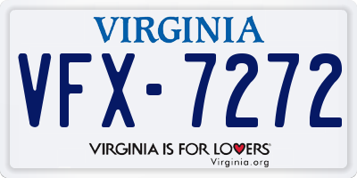 VA license plate VFX7272