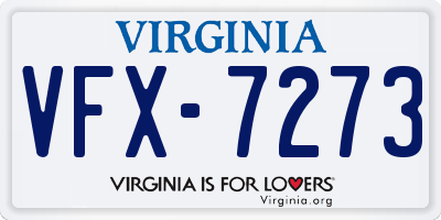 VA license plate VFX7273