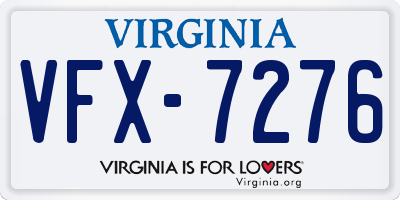 VA license plate VFX7276