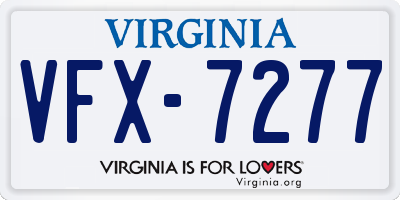 VA license plate VFX7277