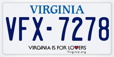 VA license plate VFX7278