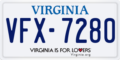 VA license plate VFX7280