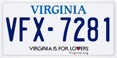 VA license plate VFX7281