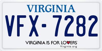 VA license plate VFX7282