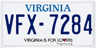 VA license plate VFX7284