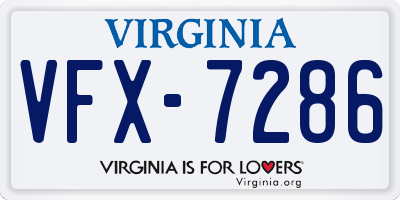 VA license plate VFX7286